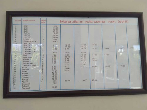 Terminal en Qax - Horario de rutas.