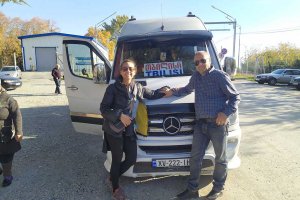 Cruzando desde Azerbaiyán (Sheki) a Georgia (Tiflis).